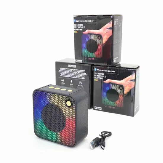 Amazon nouveau extérieur maison Portable cadeau sans fil lumière colorée caisson de basses boîte de son RGB tissu maille Ipx 4 étanche Bluetooth mini haut-parleur